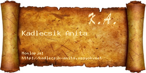 Kadlecsik Anita névjegykártya